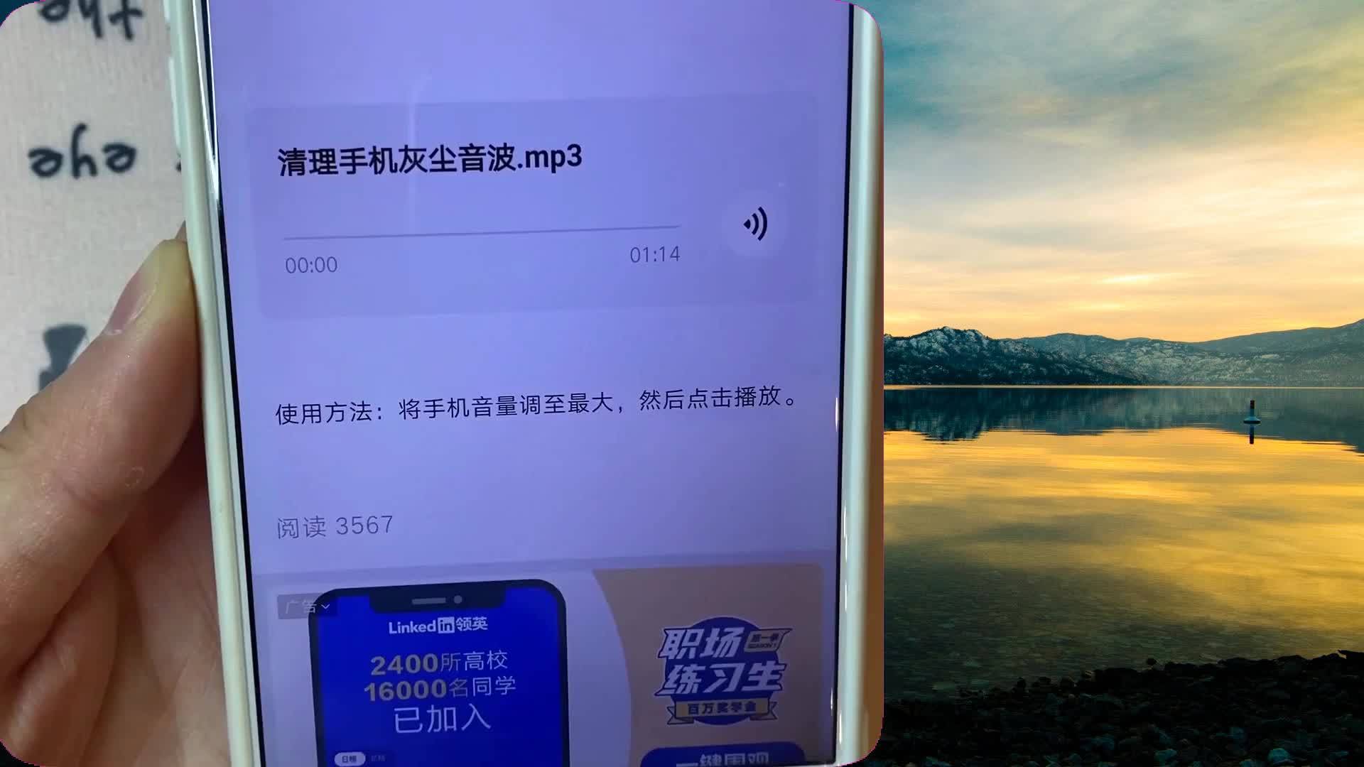清灰音频_音频清灰会损坏手机喇叭么_清灰音频播放